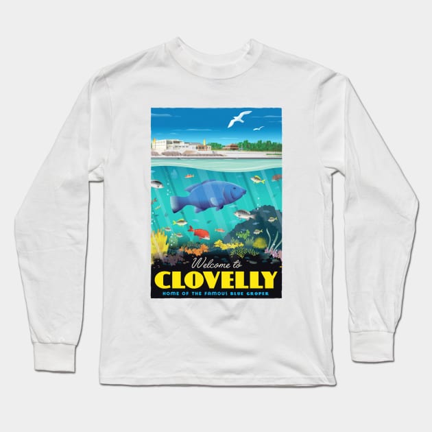 Clovelly Groper at Clovelly Beach Sydney Australia Long Sleeve T-Shirt by RussellTateDotCom